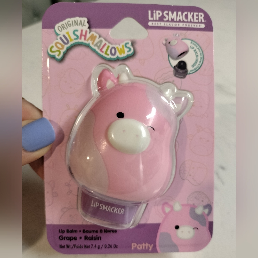 Brand New Squishmallows x Lip Smacker Lip Balm – Patty the Cow (Grape Flavor)